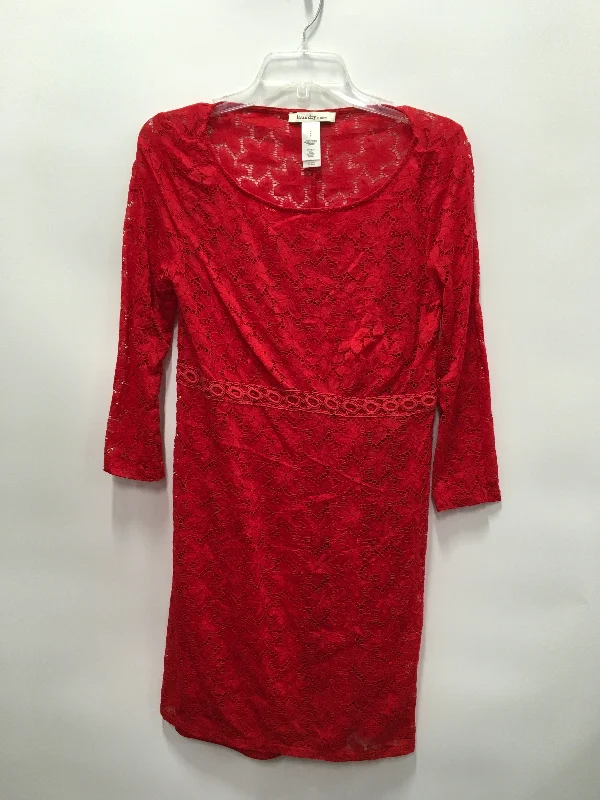 Women's Round-Neck DressesRed Dress Casual Short Laundry, Size 8