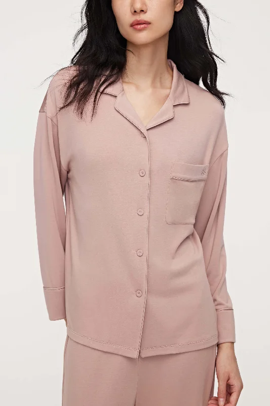 women's pajamas with drawstring waistClassic Cozy Pajama Shirt